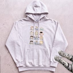 Kawaii Cats In Teacups Hoodie Gift For Cat Lover