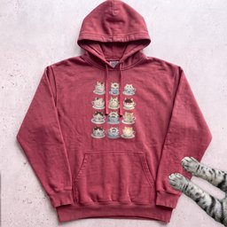 Kawaii Cats In Teacups Hoodie Gift For Cat Lover