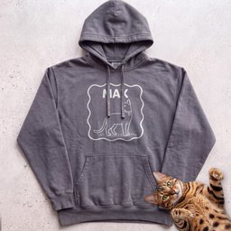 Personalized Pet Name Hoodie Minimalist Cat Custom Illustration Hoodie Gift For Cat Lover