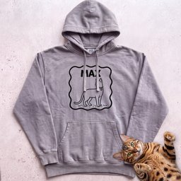 Personalized Pet Name Hoodie Minimalist Cat Custom Illustration Hoodie Gift For Cat Lover