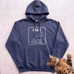 Personalized Pet Name Hoodie Minimalist Cat Custom Illustration Hoodie Gift For Cat Lover