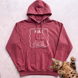Personalized Pet Name Hoodie Minimalist Cat Custom Illustration Hoodie Gift For Cat Lover