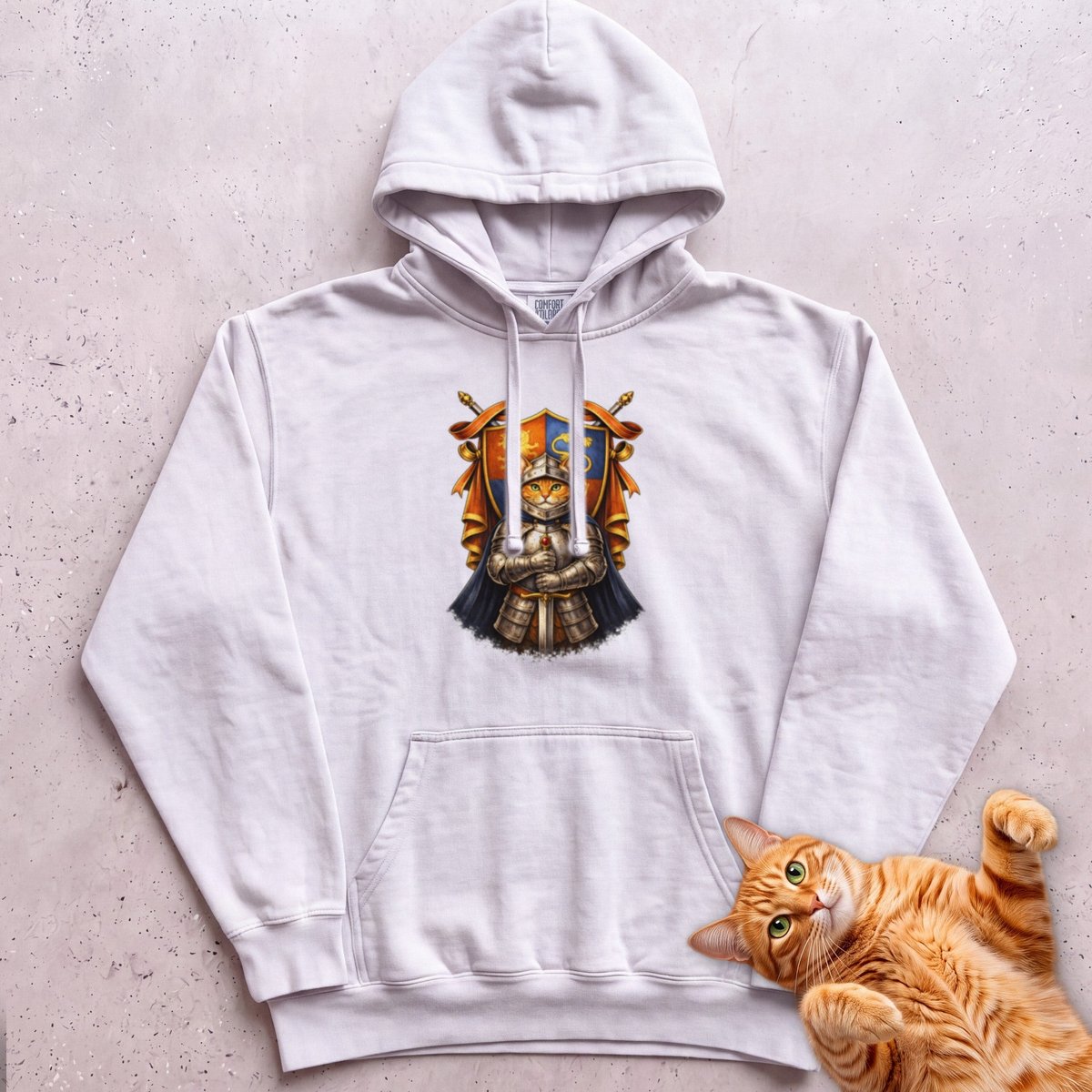 Personalized Medieval Knight Cat Hoodie Gift For Cat Lover