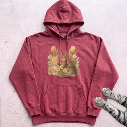 Cute Floral Kitten Hoodie Gift For Cat Lover