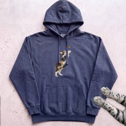 Playful Calico Cat And Butterfly Hoodie Gift For Cat Lover
