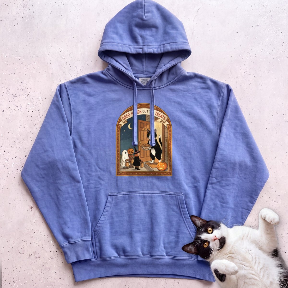 Personalized Trick Or Treat Door Cat Hoodie Gift For Cat Lover