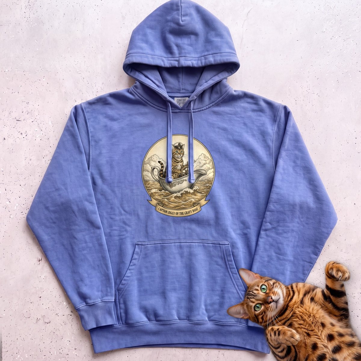 Personalized Gravy Boat Captain Cat Hoodie Gift For Cat Lover