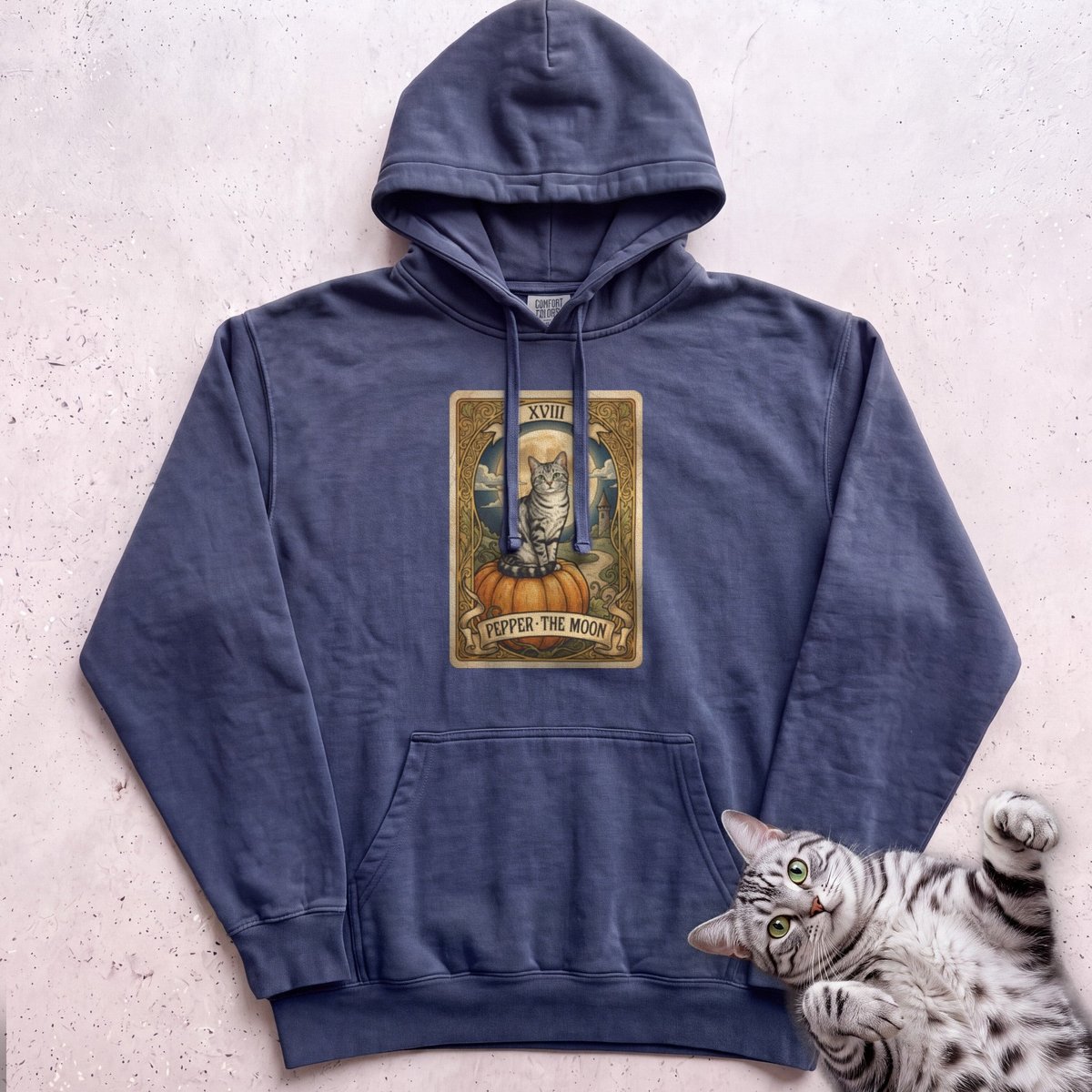Personalized Moon Tarot Cat Hoodie Gift For Cat Lover