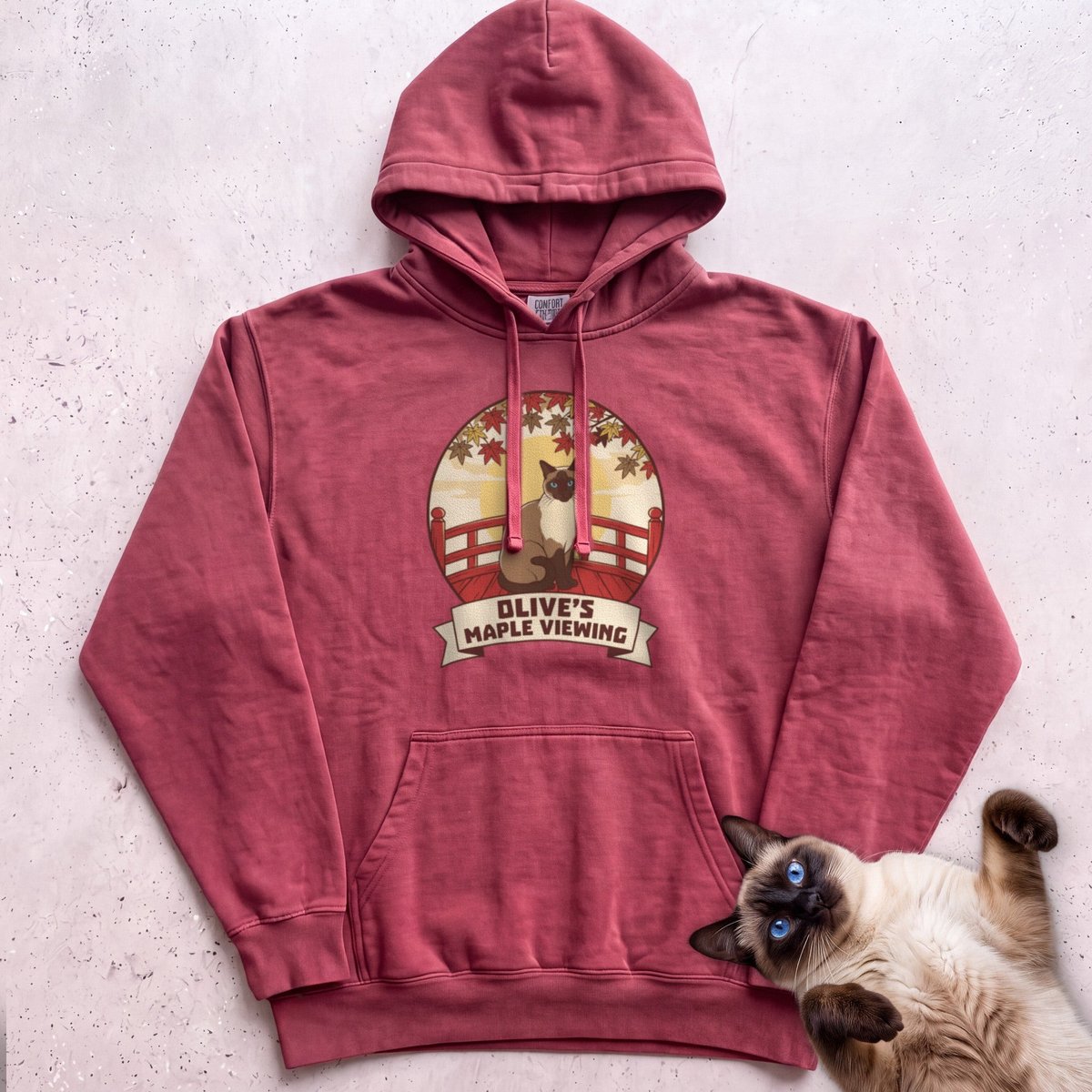 Personalized Maple Viewing Cat Hoodie Gift For Cat Lover