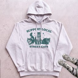 Support Local Street Cats Hoodie Gift For Cat Lover