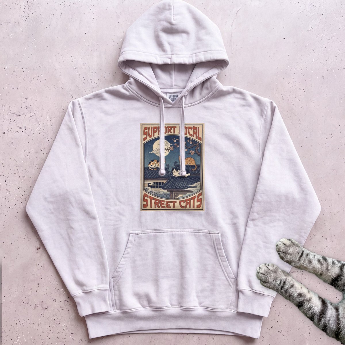 Support Local Street Cats Rooftop Print Hoodie Gift For Cat Lover