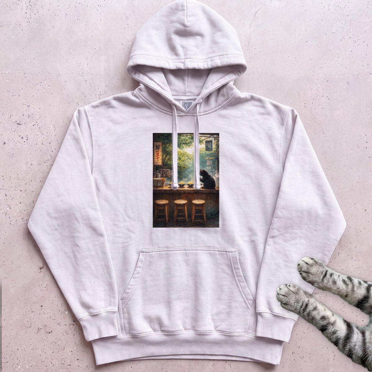 Vintage Cafe Cat Hoodie Gift For Cat Lover