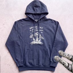Space Cat On Mushrooms Hoodie Gift For Cat Lover