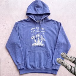 Space Cat On Mushrooms Hoodie Gift For Cat Lover