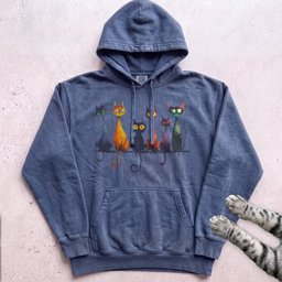 Whimsical Cats Hoodie Gift For Cat Lover