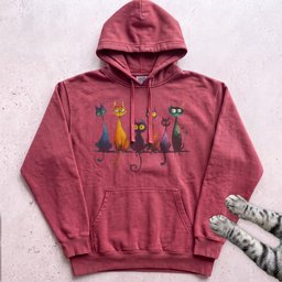 Whimsical Cats Hoodie Gift For Cat Lover