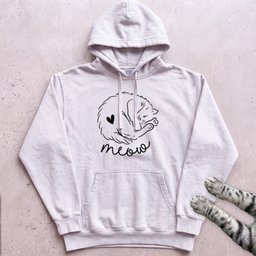 Sleeping Kitty Hoodie Gift For Cat Lover