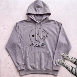 Sleeping Kitty Hoodie Gift For Cat Lover
