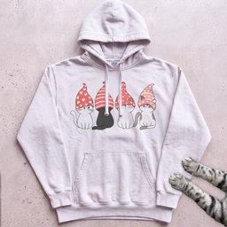 Valentine Gnome Cats Hoodie Gift For Cat Lover