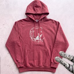 Starry Line Art Moon Cat Hoodie Gift For Cat Lover