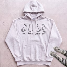 Un Deux Trois Cat Hoodie Gift For Cat Lover