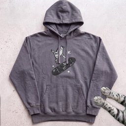 Skateboarding Cat Hoodie Gift For Cat Lover