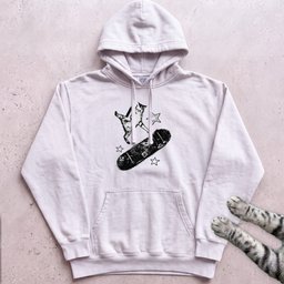 Skateboarding Cat Hoodie Gift For Cat Lover