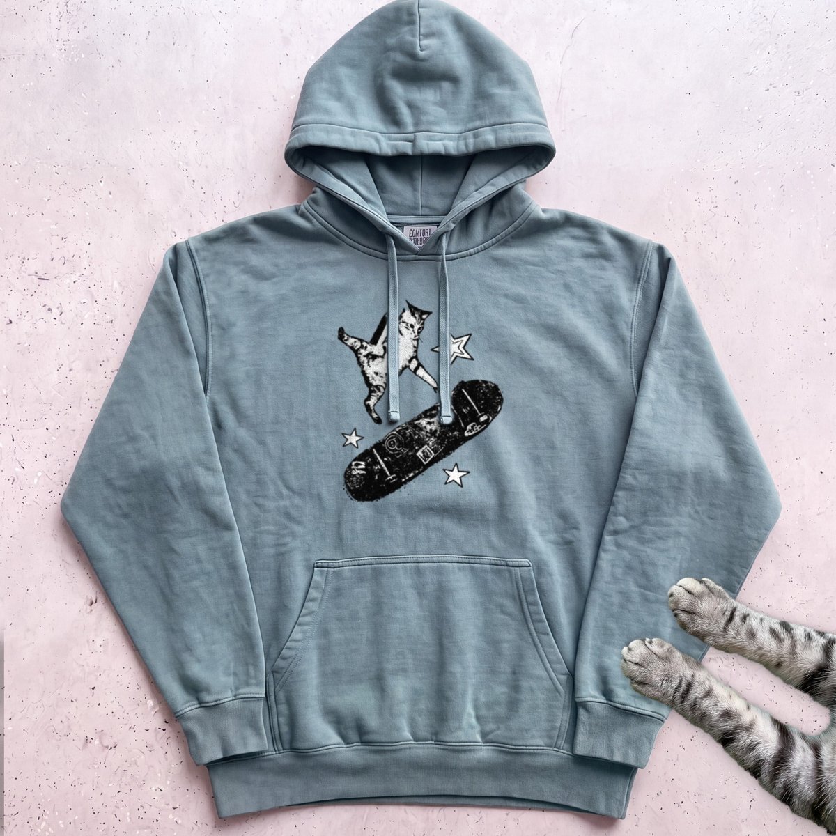 Skateboarding Cat Hoodie Gift For Cat Lover