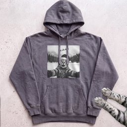 Santa Photobomb Selfie Cat Hoodie Gift For Cat Lover