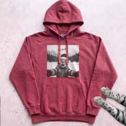 Santa Photobomb Selfie Cat Hoodie Gift For Cat Lover