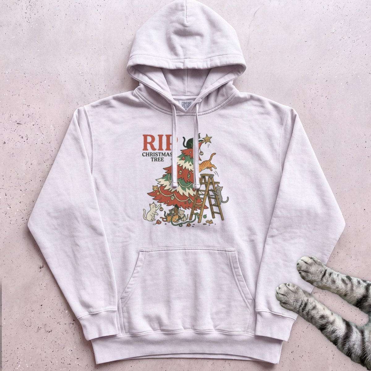 RIP Christmas Tree Cat Hoodie Gift For Cat Lover