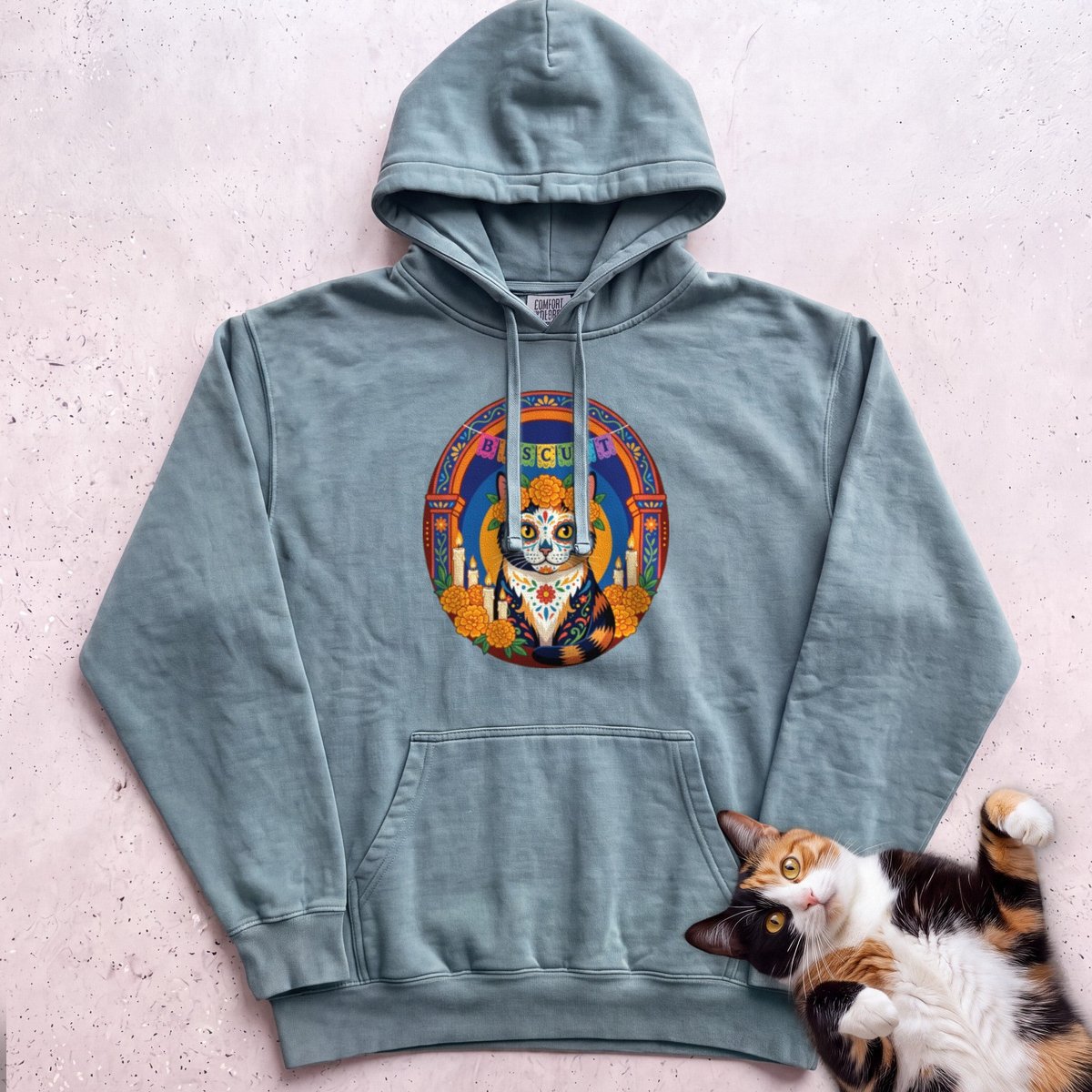 Personalized Día De Muertos Cat Hoodie Gift For Cat Lover