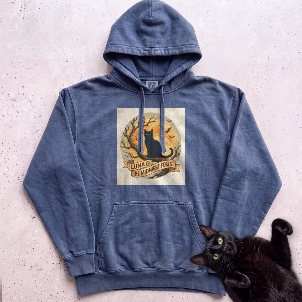 Personalized Midnight Forest Cat Hoodie Gift For Cat Lover