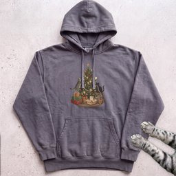 Trimming The Tree Cat Hoodie Gift For Cat Lover