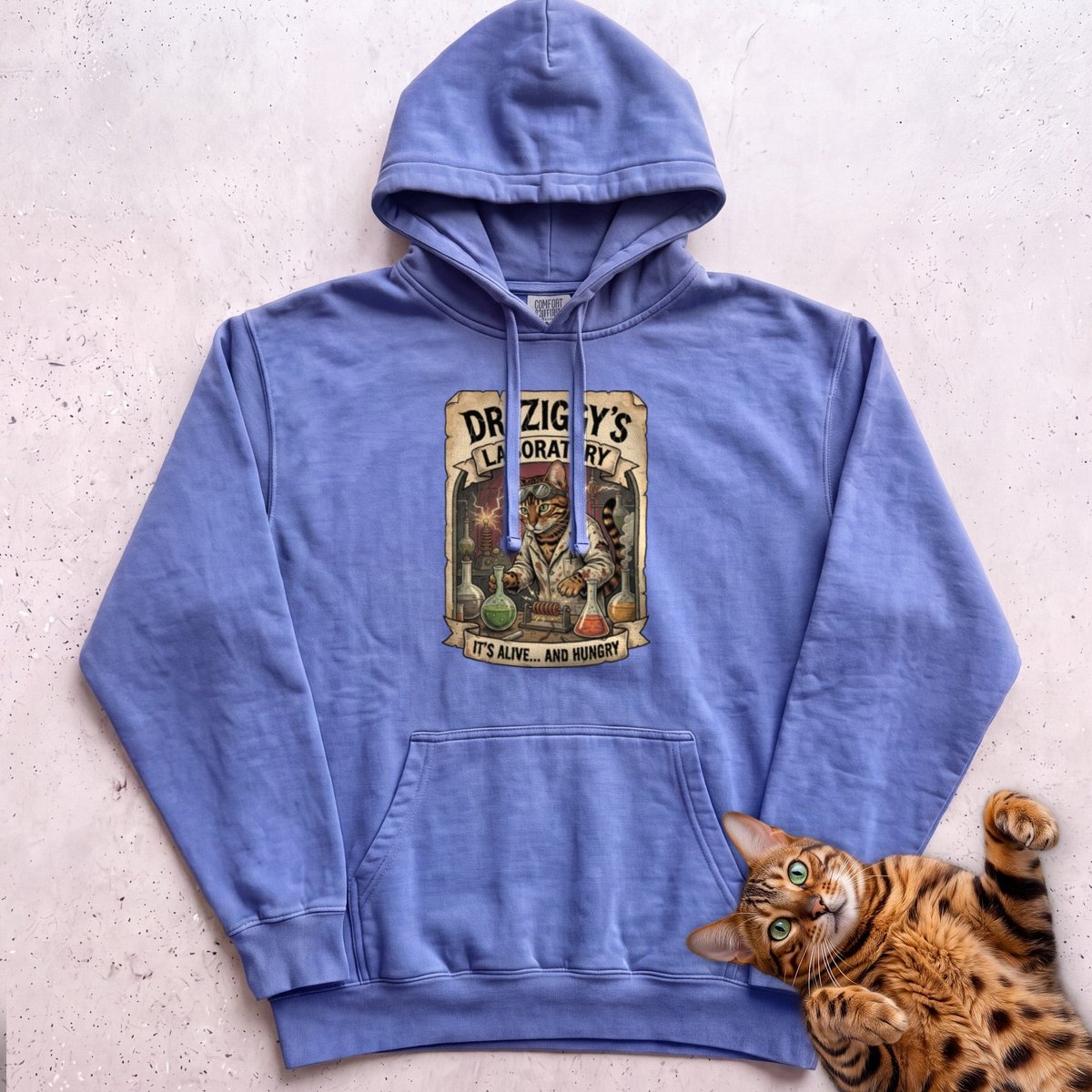 Personalized Mad Scientist Laboratory Cat Hoodie Gift For Cat Lover