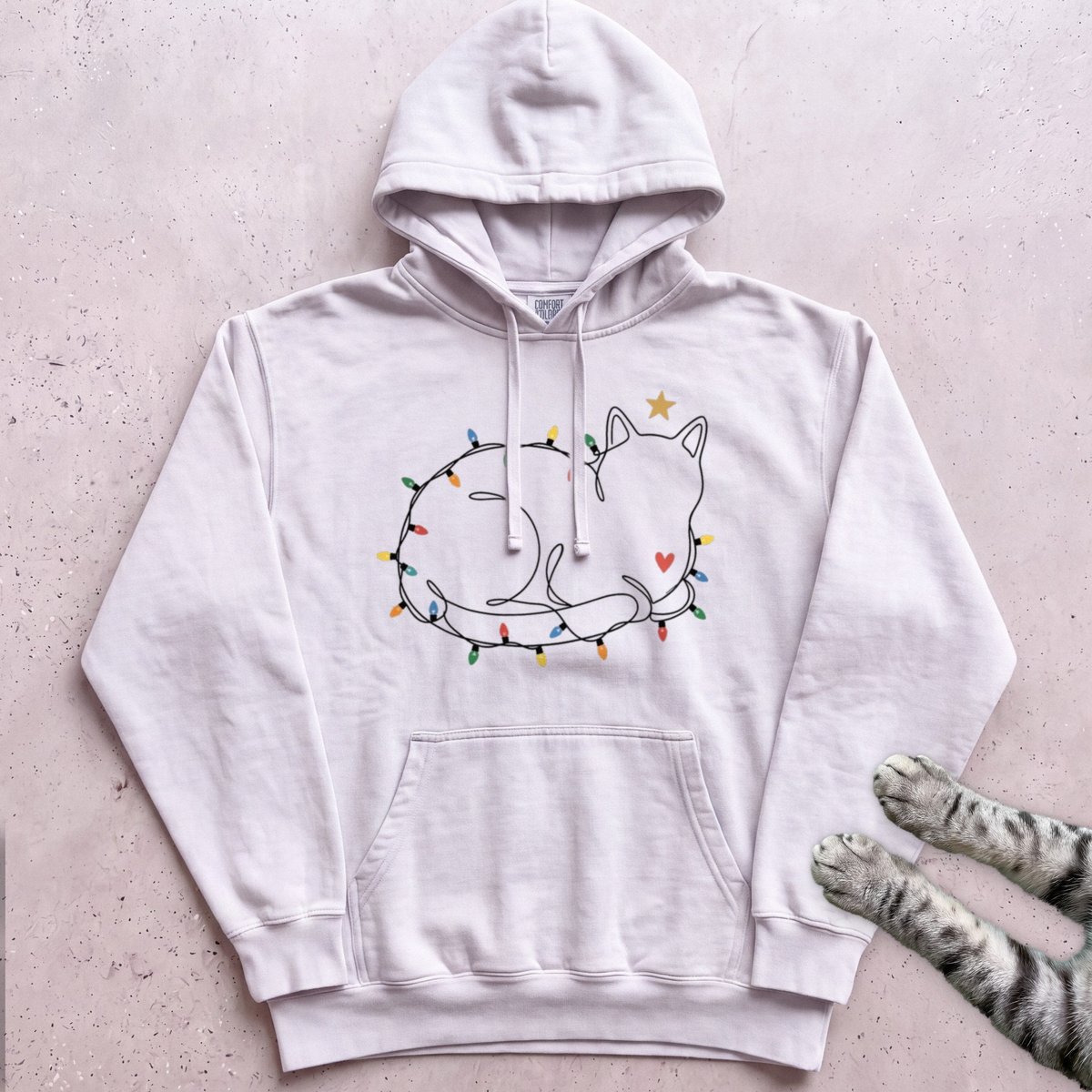String Light Loaf Cat Hoodie Gift For Cat Lover