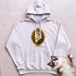 Victorian Heirloom Cat Portrait Personalized Hoodie Gift For Cat Lover