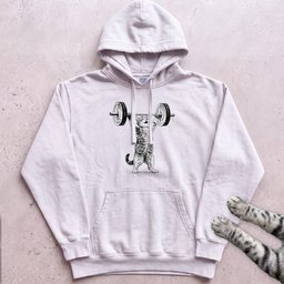 Weightlifter Cat Hoodie Gift For Cat Lover