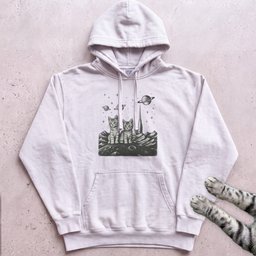Space Cats Hoodie Gift For Cat Lover