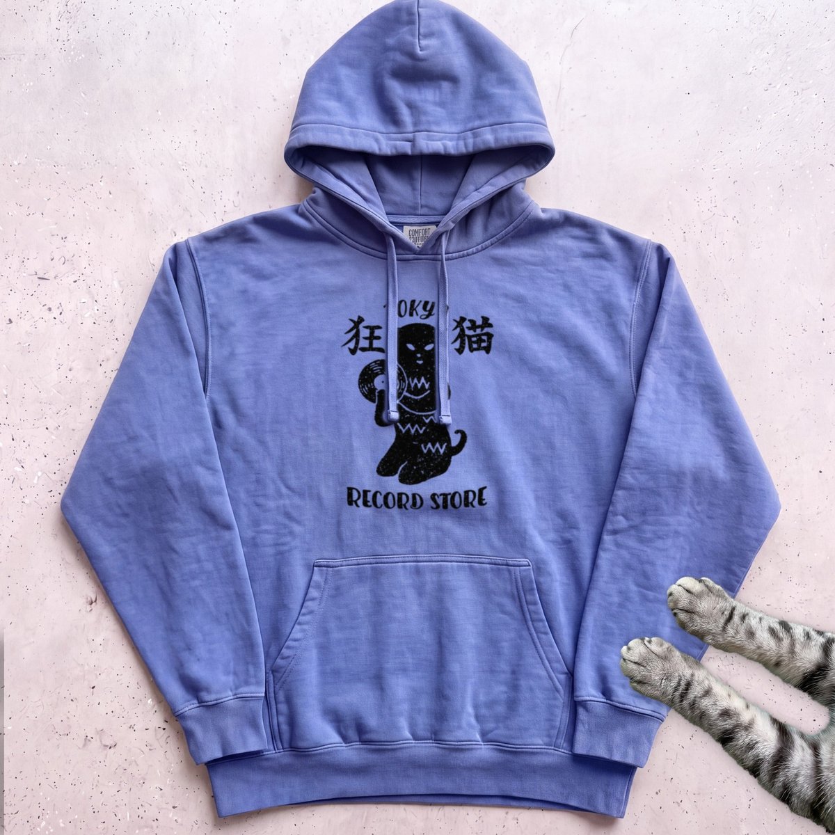 Tokyo Record Store Cat Hoodie Gift For Cat Lover