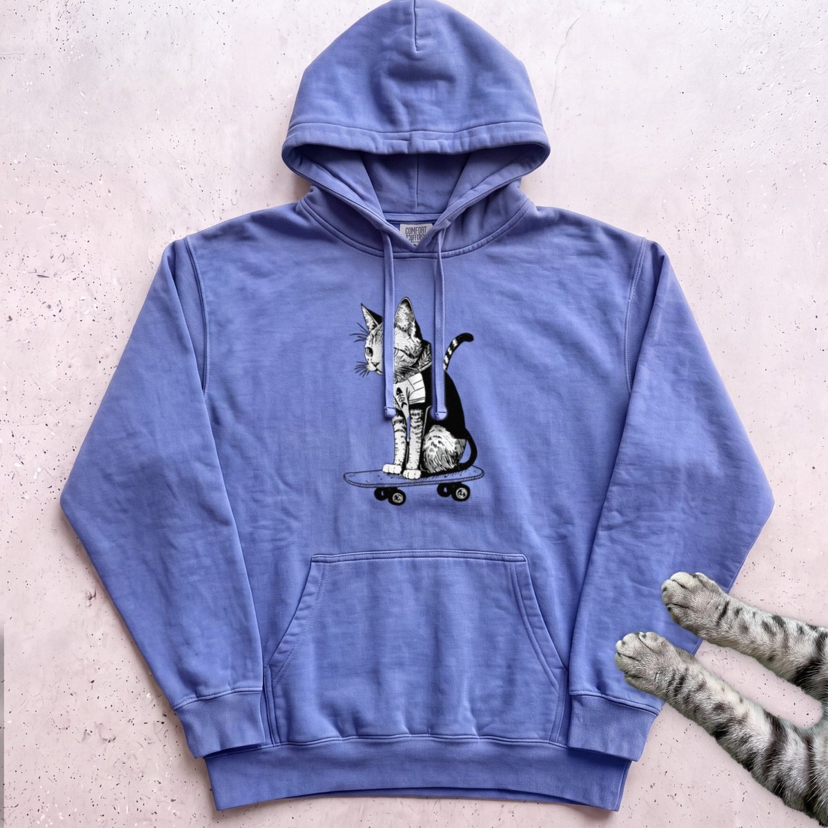 Skateboard Cat Hoodie Gift For Cat Lover