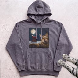 Santa Got Stuck Cat Hoodie Gift For Cat Lover