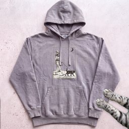 Witch Walking Black Cat Hoodie Gift For Cat Lover