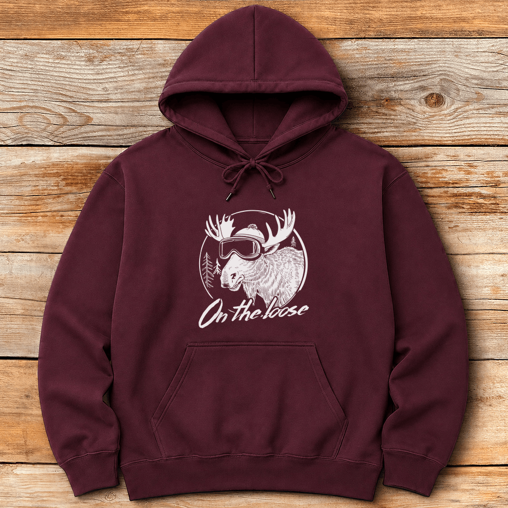Moose On The Loose Hoodie Gift For Skier