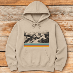 Old School Landscape Hoodie Gift For Skier