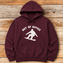 Out Of Office Snowboard Silhouette Hoodie Gift For Snowboarder