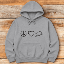 Peace Love Ski Hoodie Gift For Skier