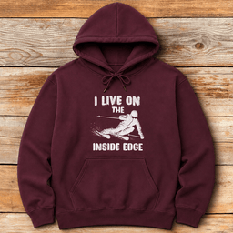 Live On The Inside Edge Hoodie Gift For Skier
