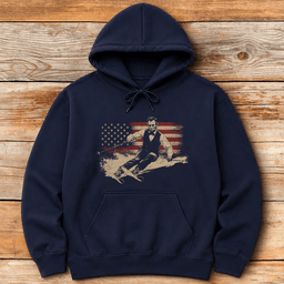Lincoln Ski Flag Hoodie Gift For Skier