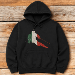 Italian Ski Flag Hoodie Gift For Skier